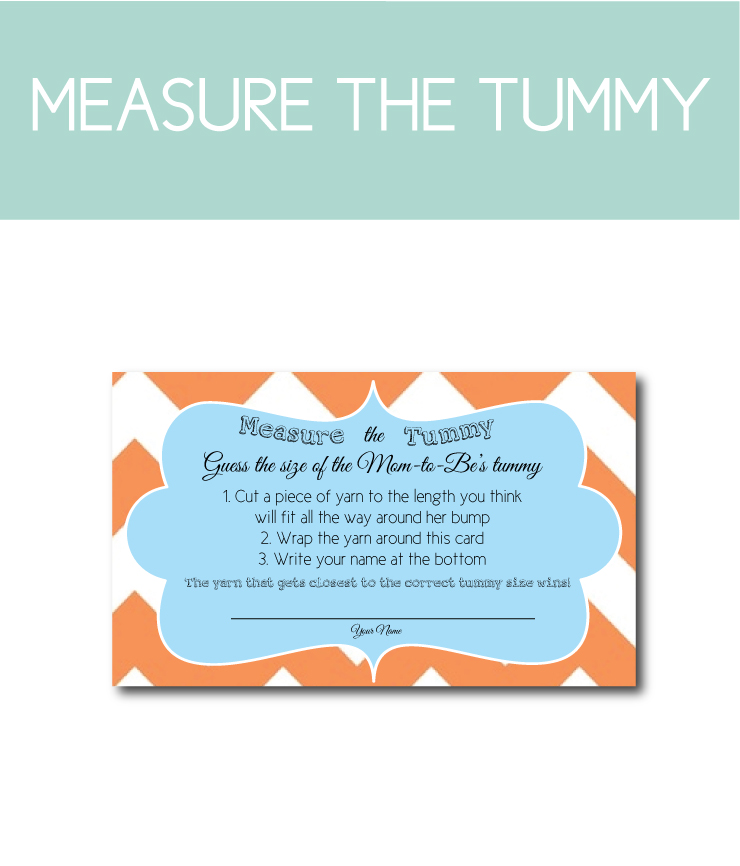 Orange and Blue Measure the Tummy Shower Game
