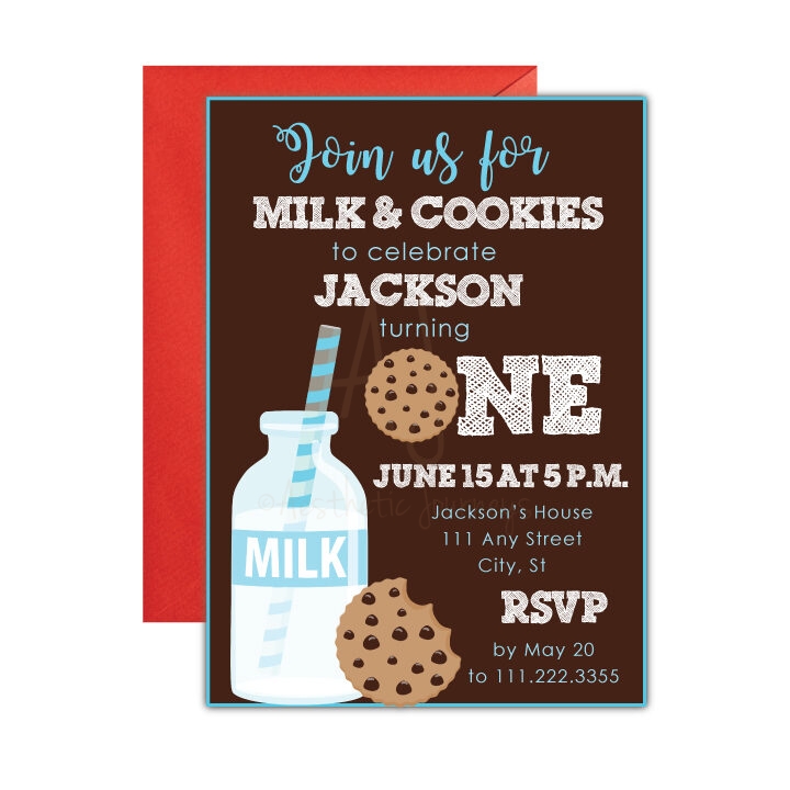 Milk and Cookies Party Invite