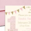 Pink and Gold Themed Party Invitation with Envelopes | Printed Birthday Invites and Color Envelopes | Custom Colors Available