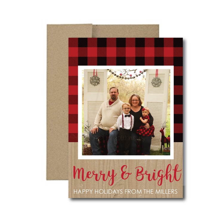 flannel christmas card with photo
