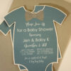 Printed Baby Shower Invitation with Envelopes | Printed Invites and Color Envelopes | Blue and Gray Invite