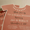 Printed Baby Shower Invitation with Envelopes | Printed Invites and Color Envelopes | Pink Invite