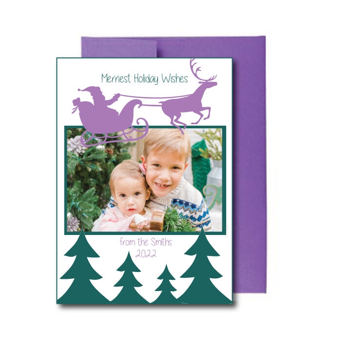 Purple and teal photo card