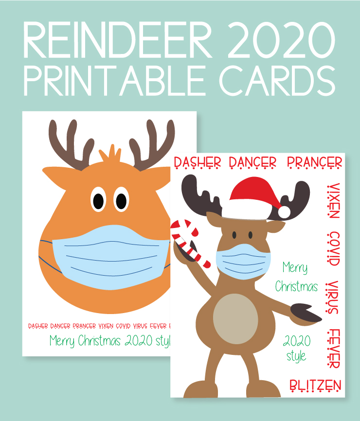Reindeer themed holiday cards