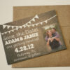 Rustic Burlap and Bunting Photo Magnet Save the Date | Save the Date Magnet or Card with Envelopes Included | Set of 5 Save the Dates
