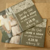 Rustic Burlap and Lace Photo Magnet Save the Date | Save the Date Magnet or Card with Envelopes Included | Set of 5 Save the Dates