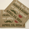 Burlap Mustache and Lips Save the Date