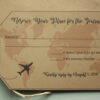 Rustic, Tag Shaped Invitation Suite | Travel Themed or Destination Wedding Invites | Printed with RSVPs, Details Card, and Envelopes
