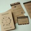 Rustic, Travel Themed Invitation Suite | Printed, Wedding Invites with RSVPs, Details Card, and Envelopes