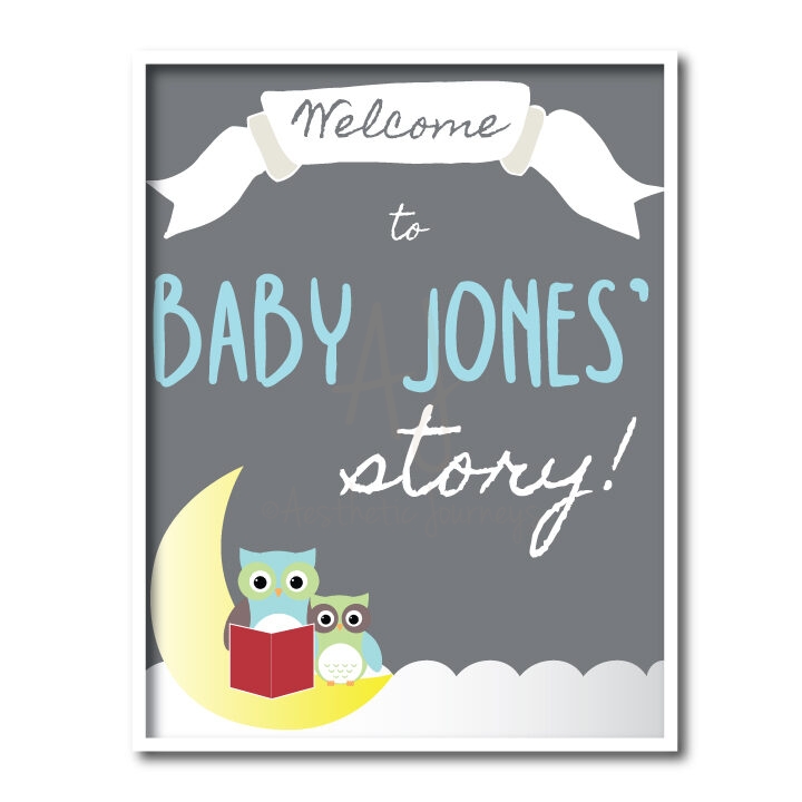 Storybook Shower Welcome Sign on white background