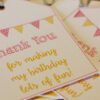 Sunshine Themed Thank You Tags | Set of 10 Birthday Party Tags in Pink and Yellow | 10 Tags with or without Personalization