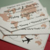 Tag Shaped Invitation Suite | Travel Themed or Destination Wedding Invites | Printed with RSVPs, Details Card, and Envelopes