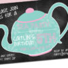 Tea Party Invitation with Envelopes | Printed Birthday Invites and Color Envelopes | Custom Colors Available