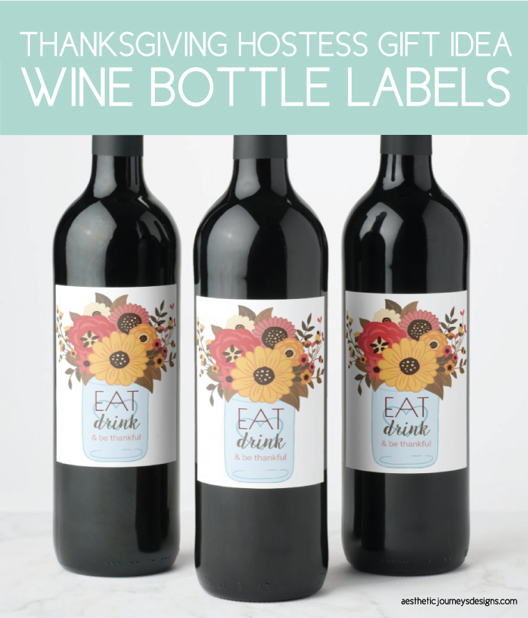 thanksgiving wine bottle labels