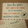 Travel Themed Postcard Save the Date | Save the Date Postcards | Set of 5 Save the Dates