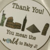 Travel Themed Thank You Stickers | Baby Shower Decorations | Set of 10 Custom Stickers | World Traveler Themed Baby Shower