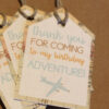 Travel Themed Thank You Tags | Birthday Party Decorations | Set of 10 Birthday Tags with or without Personalization