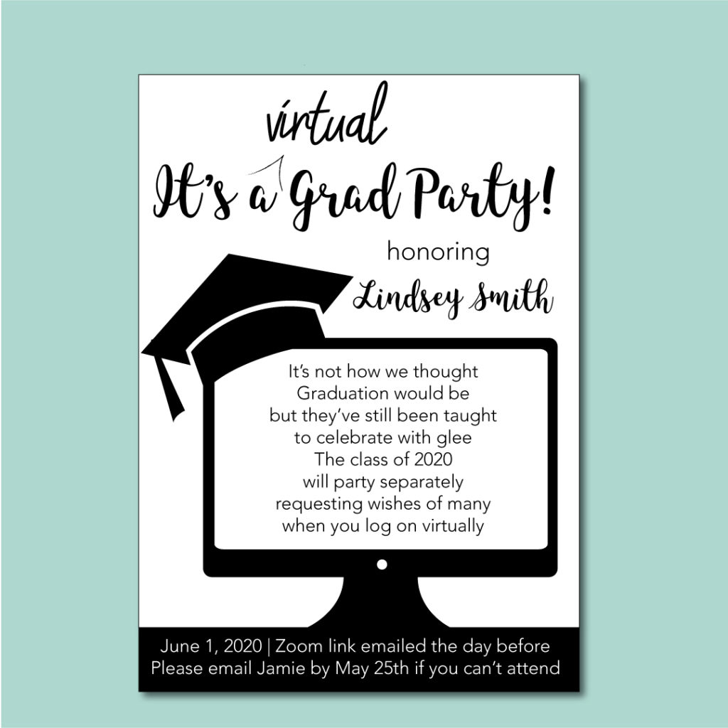Plan a virtual graduation party with this digital invite.