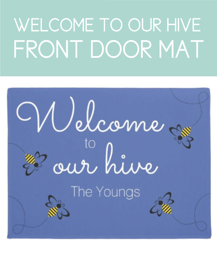 Welcome to our Hive, Honey Bee Front Door Mat