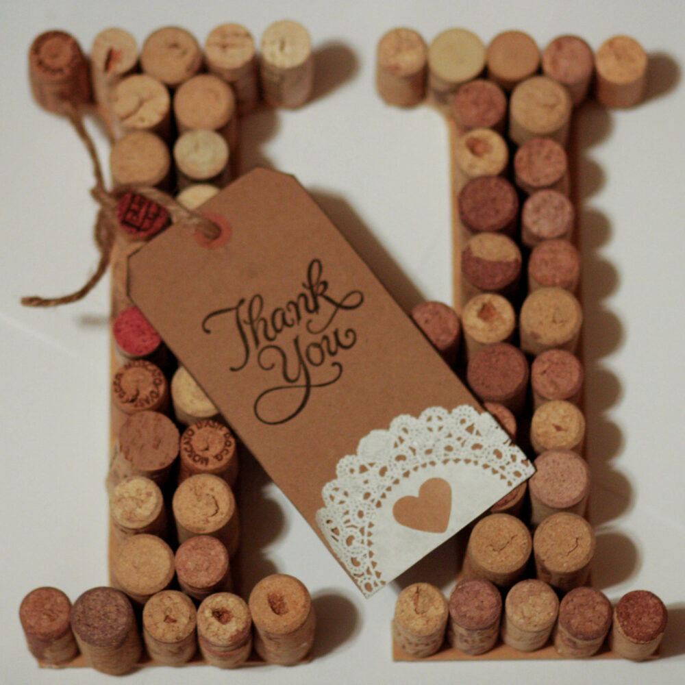 Wine Cork Letter | Unique Gift for the Wine Lover | Tag with Custom Message Included