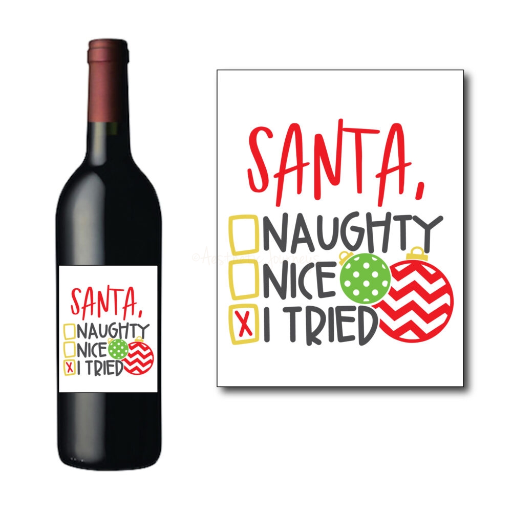 Dear Santa Wine Bottle Label