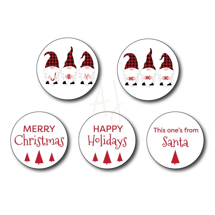 Red and White Christmas Stickers