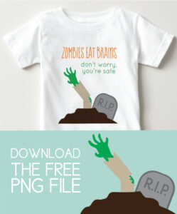 Zombies eat brains, you're safe kids t-shirt